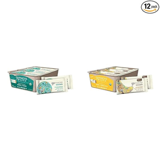 GoMacro MacroBar Organic Vegan Snack Bars - Granola + Coconut and Banana + Almond Butter (2.3 Ounce Bars, 12 Count)