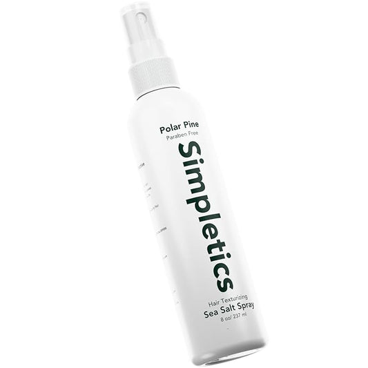 Simpletics | Himalayan Sea Salt Hair Spray – All-Natural 5-Ingredient Formula for Effortless Beach Waves & Volume – Pine Scent, Light Hold, Non-Greasy, Paraben & Sulfate Free – Unisex, 8 fl oz
