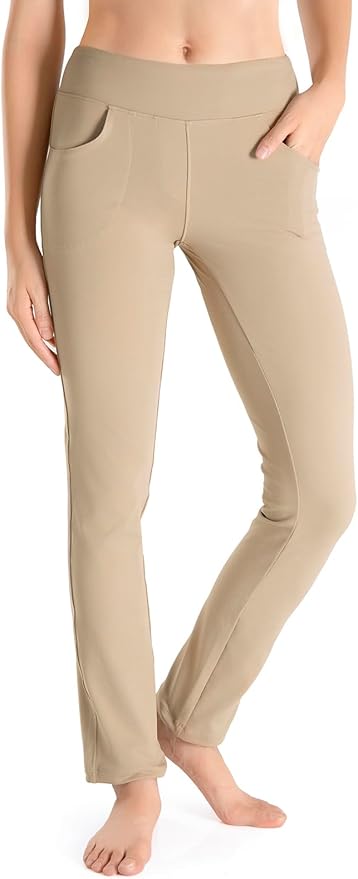 Yogipace,5 Pockets,25"/27"/29"/31"/33"/35"/37",Women's Straight Leg Yoga Dress Pants Workout Pants