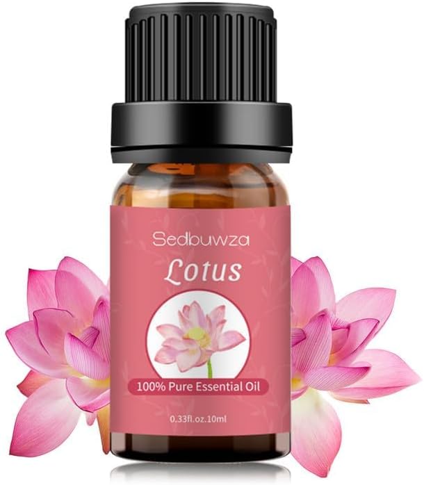 Sedbuwza Lotus Essential Oil, Pure Organic Lotus Fragrance Oil for Diffuser, Humidifier, Soap, Candle, Perfume