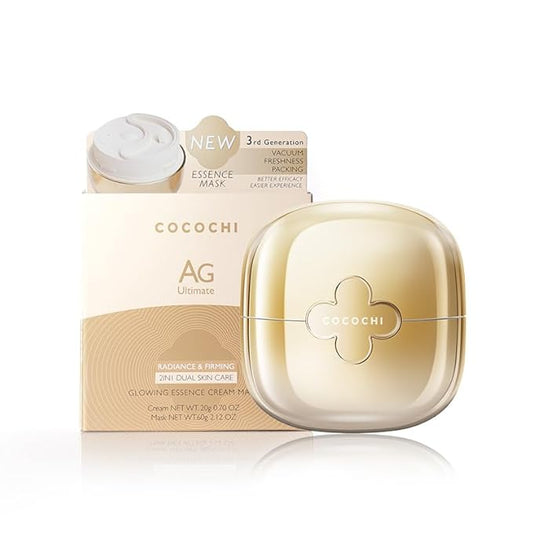 COCOCHI Facial Mask for Dry Skin & Fine Line, Hydrating Cream Face Mask by Peptide, Collagen & Stem Cell for Skin Firming, Face Masks for Women from Japan, Paraben Free, AG Ultimate Cream Mask, 3.8 Oz