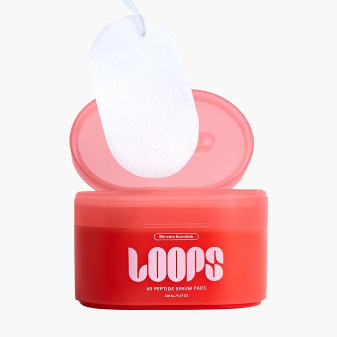 LOOPS Peptide Serum - Firm, Fortify, and Fight Fine Lines -and Moisturizing Skincare - Pre-soaked Veocell Embo Pad - Peptide Complex Serums to Rejuvenate and Prejuvenate -Face Serum Pads