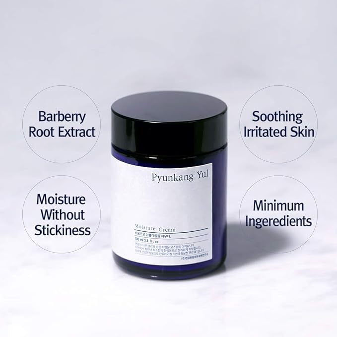 Pyunkang Yul Moisture Cream - Korean Skin Care Face Cream - Facial Moisturizer for dry and combination skin types - Natural Ingredients Shea Butter, jojoba seed oil deeply moisturize Skin - 3.4 Fl oz