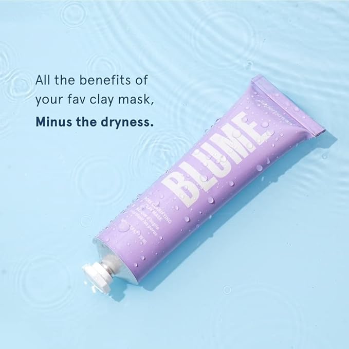 Blume Superpower Clay Mask - Detoxifying Pore Mask to Help Brighten & Balance Complexion - Clarifying Facial Mask with Bentonite & Kaolin Clay to Help Tone & Firm Skin (75g)
