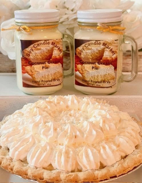 Soy Scented Candles | Handmade & Highly Aromatic Candles Burns Upto 85 Hours in Glass Jar - Perfect for Home Decor, Wedding, Birthday, Dinner (Coconut Cream Pie, 12 oz)