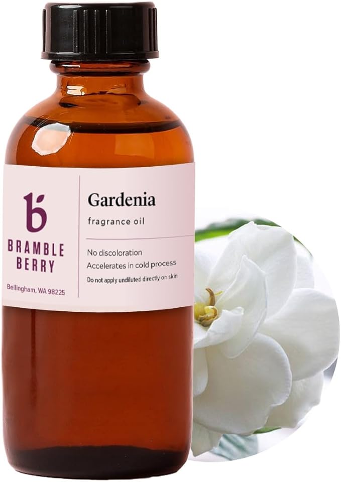 Bramble Berry Gardenia Fragrance Oil 2 oz | True Floral Scent for Soap Making, Lotion, Scrubs, Candles & Bath Bombs | Skin Safe, Vegan, Paraben & Phthalate Free