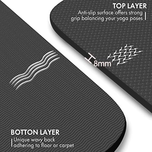 FrenzyBird Large Yoga Mat 6'x 4'（72”x 48”）—1/4" &1/3" Extra Wide Exercise Mat 183cm x 122cm Large Exercise Mat Big Home Yoga Mat Pilates Mat,Non Slip,Thick,TPE Workout Mat,for Women & Men, Yoga, Pilates, Gym and Floor Workouts Pilates