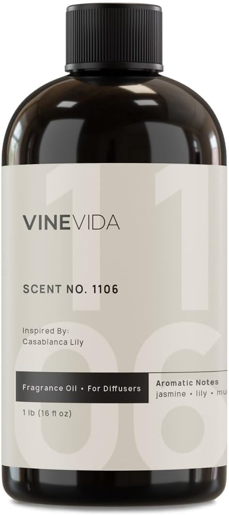 VINEVIDA [16 Fl Oz] Scent NO. 1106 Fragrance Oil for Cold Air Diffusers, Aromatic Notes of Citrus, Green, Floral, Sugar & Vanilla Essential Oils for Diffuser Oil Refill & Air Freshener Room Spray