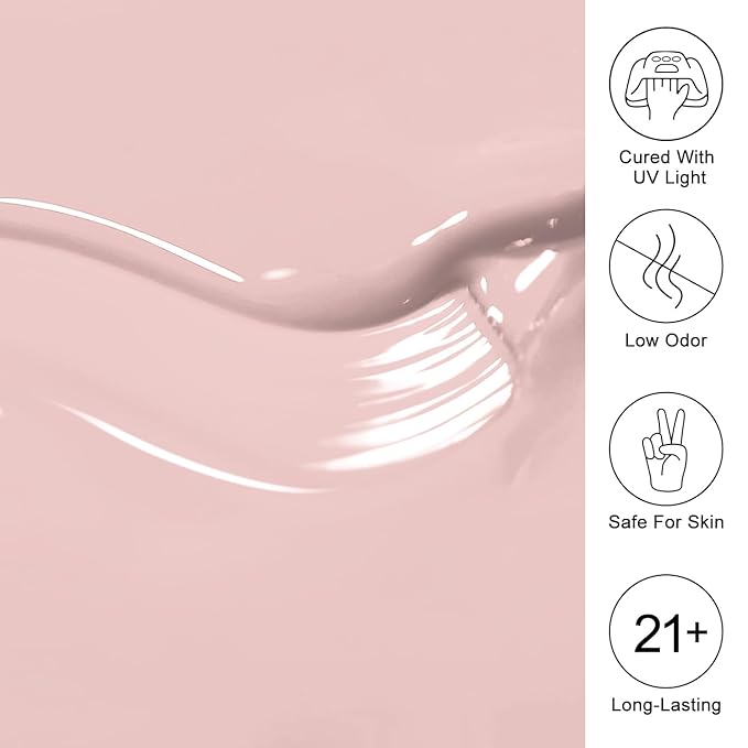 Imtiti 10ML Nude Gel Nail Polish Soak Off LED U V Neutral Nail Gel Polish DIY Nail Art Starter Manicure Salon Gel Nail Kit for Women Girls 1PCS