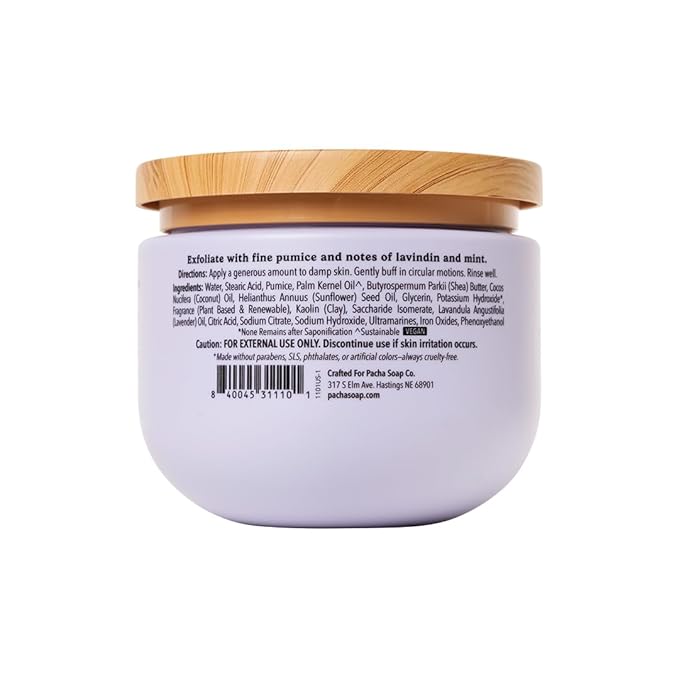 Pacha Soap Co. Whipped Cleansing Scrub, French Lavender - Premium, Handcrafted, Exfoliating Soap Scrub with Pumice for Face & Body, Soothing Essential Oils, Clean Ingredients 2-Pack (15 oz Each)