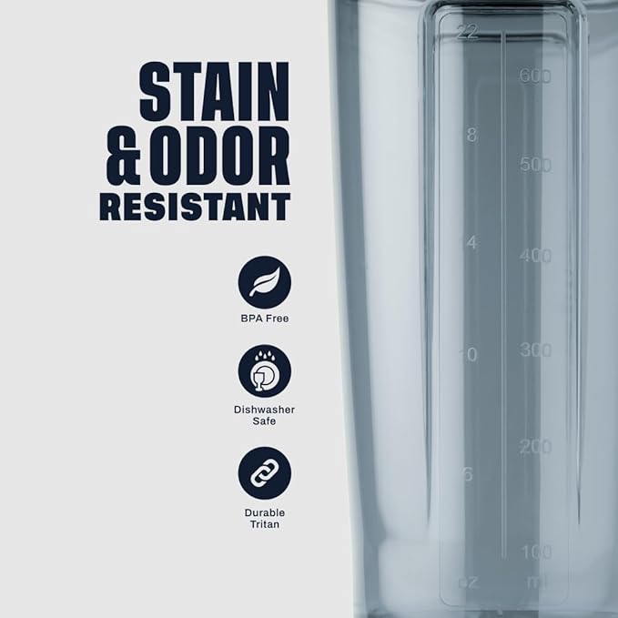 BlenderBottle Shaker Bottle Pro Series Perfect for Protein Shakes and Pre Workout, 32-Ounce, Cerulean Blue