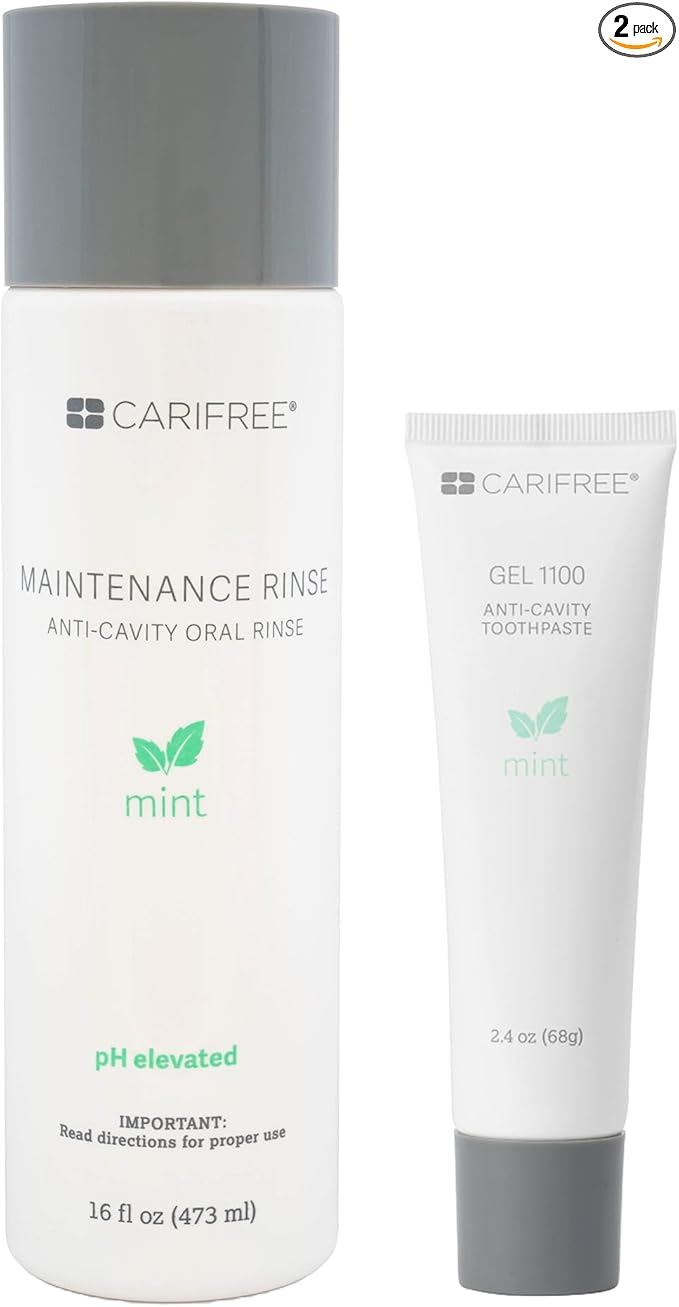CariFree Maintenance & Prevention Kit, Mint | Anti-Cavity Fluoride Toothpaste & Mouthwash Freshens Breath and Moistens Mouth | Dentist Recommended for Oral Care (2 Piece Set)