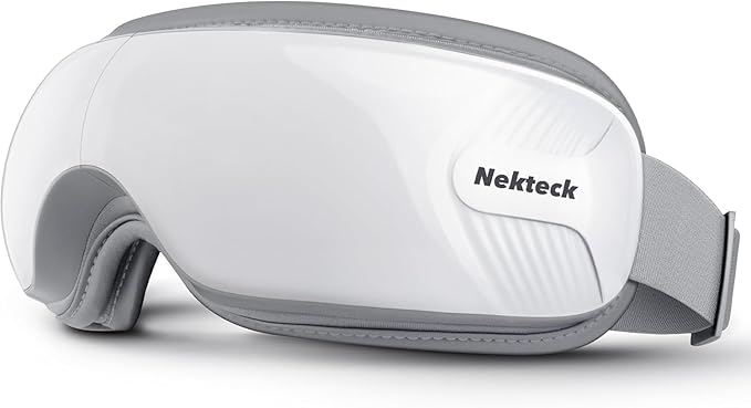 Nekteck Eye Massager with Heat, Birthday Gifts Bluetooth Eye Mask Massage for Migraine Relief, Heated Smart Migraine Massager to Reduce Strain, Dry Eyes, Sleep Relaxation, Christmas Gift for Her Him