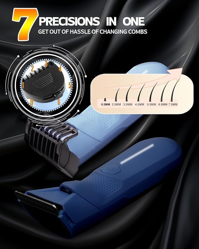 Manscaper for Men, Groin Trimmer for Men and Women, Body Hair Trimmer and Ball Trimmer with Light, Pubic Hair Shaver, Manscape Kit, 7 Precisions, Waterproof Wet / Dry Grooming, 240 Minutes Shaving