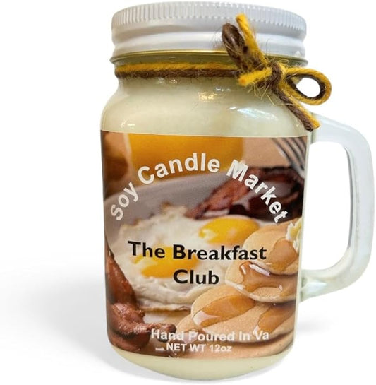 Soy Scented Candles | Handmade & Highly Aromatic Candles Burns Upto 85 Hours in Glass Jar - Perfect for Home Decor, Wedding, Birthday, Dinner (The Breakfast Club, 16 oz)