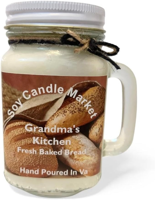 Soy Scented Candles | Handmade & Highly Aromatic Candles Burns Upto 85 Hours in Glass Jar - Perfect for Home Decor, Wedding, Birthday, Dinner (Grandmas Kitchen, 16 oz)