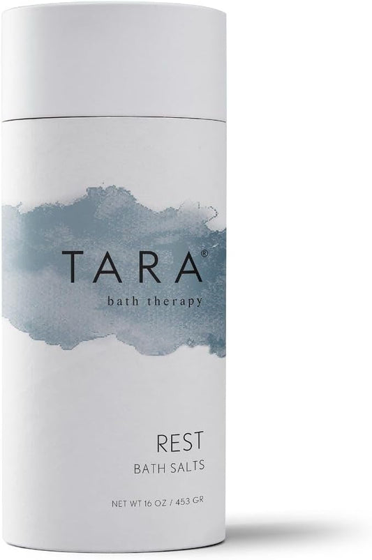 TARA Spa Therapy Rest Bath Salts – Calming Aromatherapy Soak with Lavender & Chamomile – 100% Pure Essential Oils – 16 oz