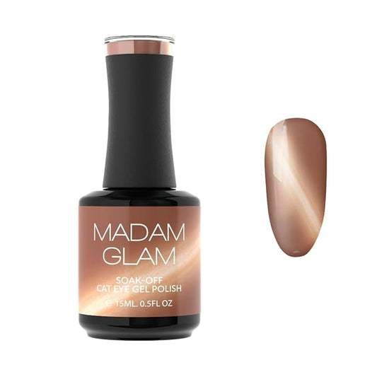 Madam Glam - Super Cat Eye Gel Polish 15ml 0.5 fl/oz - Nail Art Enhancement - Magnetic Effect - Long-Lasting, Vibrant, Vegan, Hema-Free (Nude)