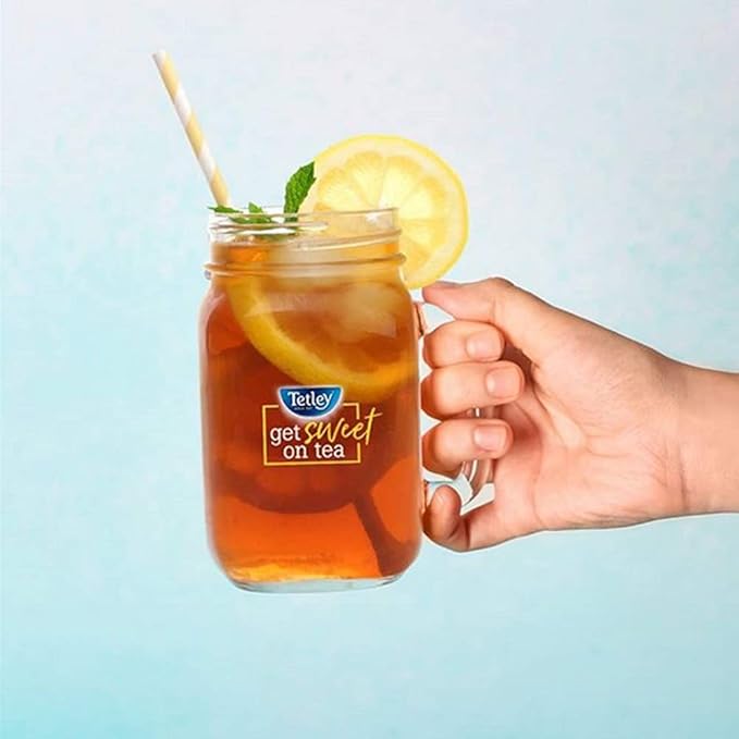 Tetley Black Tea, Decaffeinated Iced Tea Blend, Family Size, 24 Teabags (Pack of 6) - Packaging May Vary