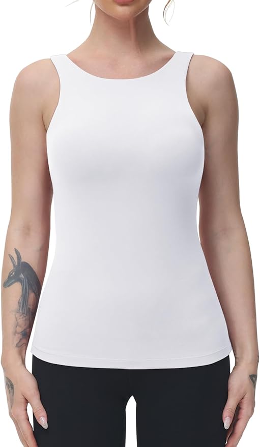 Disbest Yoga Tank Top, Women's Performance Stretchy Quick Dry Sports Workout Running Top Vest with Removable Pads