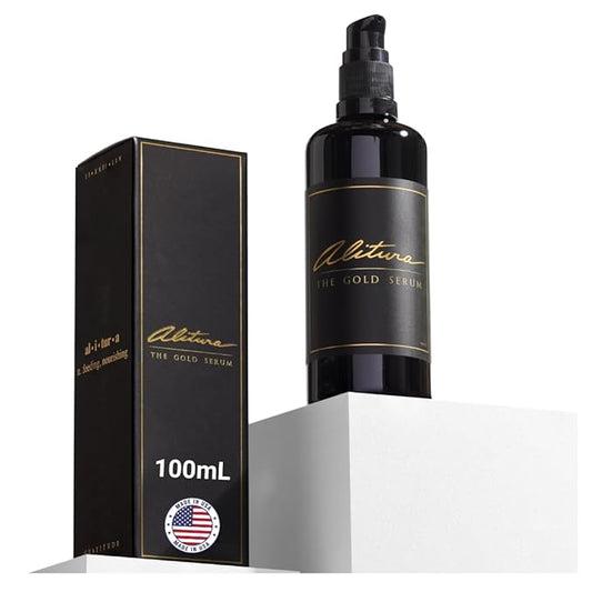 Alitura Anti-Aging Peptide & Collagen Gold Serum for Face – with Vitamin A, CoQ10 & Astaxanthin – Korean-Inspired Hydrating Serum for Wrinkles, Radiance & Firmness – 100ml