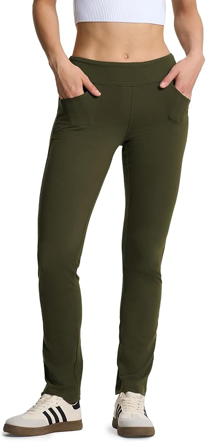 Yogipace,5 Pockets,25"/27"/29"/31"/33"/35"/37",Women's Straight Leg Yoga Dress Pants Workout Pants