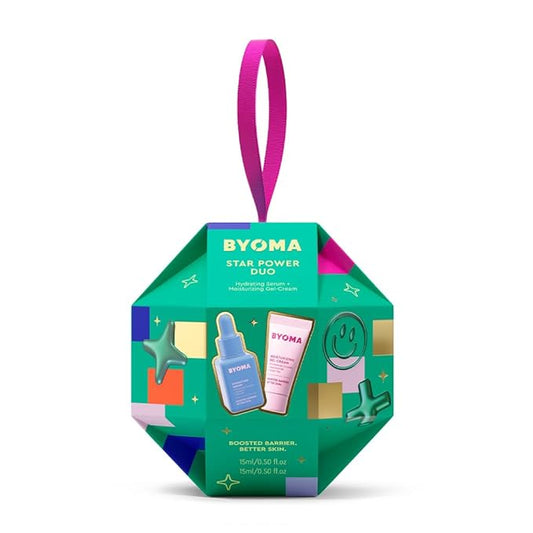 BYOMA Star Power Duo (2-Piece Kit) - Skincare Gift Set with Hydrating Serum 15mL & Moisturizing Gel Cream 15mL - Skin Barrier Repair Face Serum & Moisturizer
