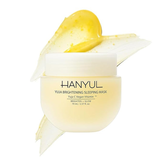 Hanyul Yuja Sleeping Mask | Korean Yuzu Night Cream, Vitamin C for Glow, Radiance, Brightening, Vegan Hydrating Overnight Moisturizer with Hyaluronic Acid, Niacinamide & Antioxidants 2.37 fl. oz.