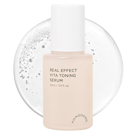 PONGDANG Real Effect Vita Toning Serum | Pore-Refining & Skin-Brightening Care | Lightweight, Non-Greasy Formula with 12 Vitamins, Niacinamide & White Truffle | Korean Skin Care