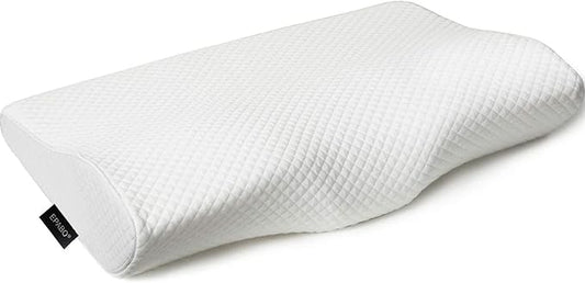 Contour Memory Foam Pillow Orthopedic Sleeping Pillows, Ergonomic Cervical Pillow for Neck Pain - for Side Sleepers, Back and Stomach Sleepers, Free Pillowcase Included ( Soft & Queen Size)