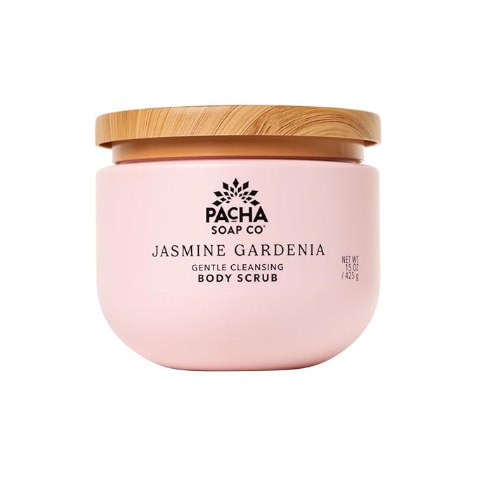 Pacha Soap Co. Whipped Cleansing Scrub, Jamsine Gardenia - Premium, Handcrafted, Exfoliating Soap Scrub with Pumice for Face & Body, Soothing Essential Oils, Clean Ingredients 2-Pack (15 oz Each)