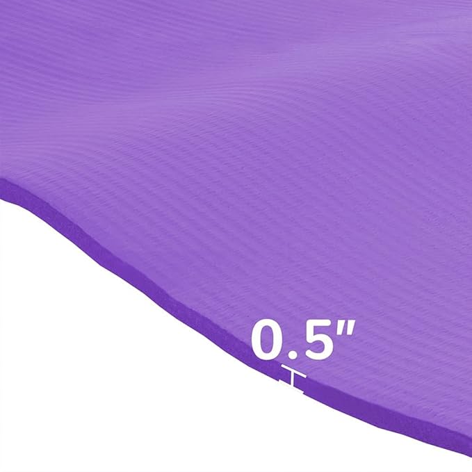1/2-Inch Extra Thick High Density Anti-Tear Exercise Yoga Mat with Carrying Strap, Multiple Colors
