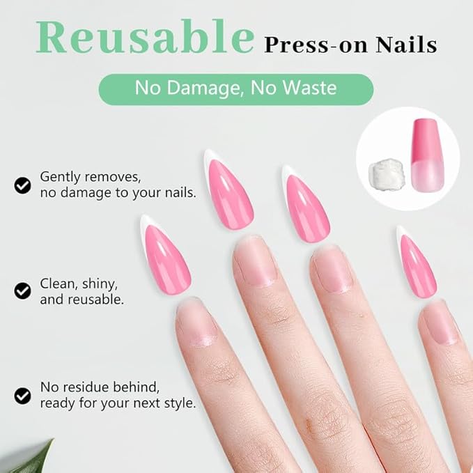 Nail Glue Remover for Press on Nails, 2025 Upgraded 2 In 1 Stick & Remover Pen Design, Not for Gel Polish Base Coat, Quick Gentle Removal Fake Nail Tips Press Ons, 2pcs*5ml