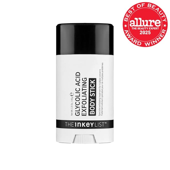 The INKEY List Glycolic Acid Exfoliating Body Stick 45g, Multiple Concerns, One Targeted Solution, Delivers Deep, Effective Exfoliation, Fragrance Free, Suitable For All Skin Types