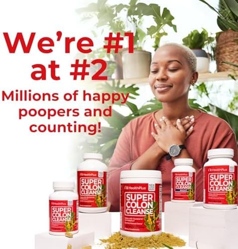 Health Plus Super Colon Cleanse Night Formula Digestive Support | Constipation Relief to Reduce Bloating with Probiotics and Valerian Root for Sleep | More than 1 Cleanse, 60 Capsules