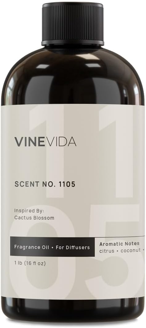 VINEVIDA [16 Fl Oz] Scent NO. 1105 Fragrance Oil for Cold Air Diffusers, Aromatic Notes of Citrus Coconut Woody, Essential Oils for Diffuser Oil Refill & Air Freshener Room Spray