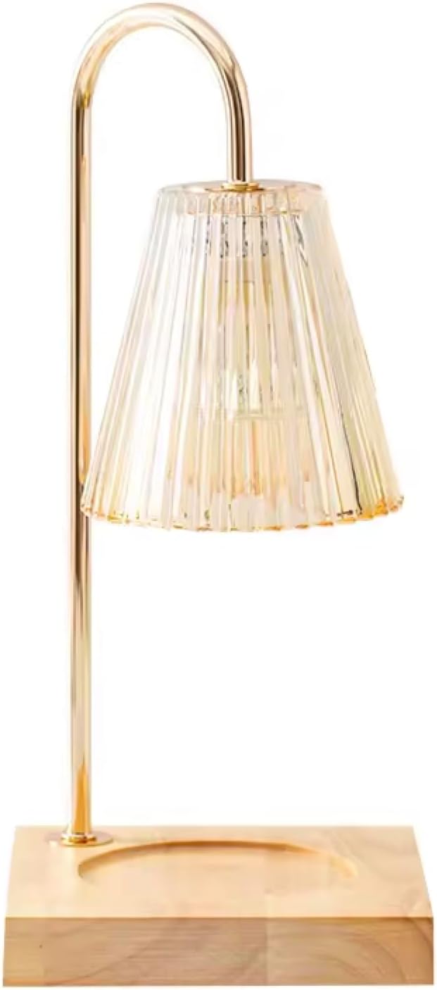 Candle Warmer Lamp with Dimmer – Electric Wax Melting Lamp for Jar Candles | Adjustable Brightness, Safe & Stylish | Metal & Wood Design, Home Décor Night Light (US Plug)