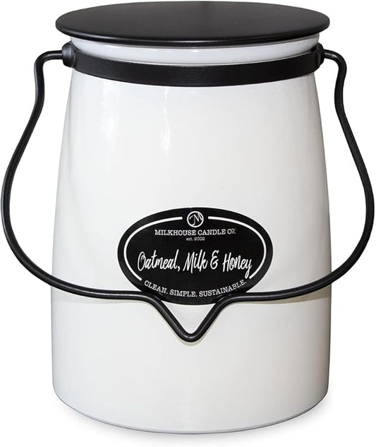 Milkhouse Candle Company - Oatmeal, Milk & Honey - Creamery Collection - 22oz Single Cotton Wick Soy Candles with Beeswax - Long Burn Time, Made in The USA - Non Toxic, Premium Scented Candles