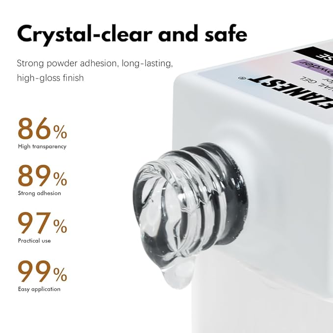 FZANEST Chrome Base Coat Gel Base Top Coat for Chrome Nail Powder 15ml No Wipe Clear Gel Nail Polish High Gloss Mirror Shine Long Lasting Easy Application Soak off DIY Home Salon Art Design