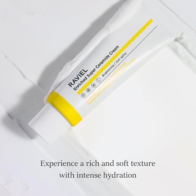 RAVIEL Enriched Super Ceramide Cream Radiance Boosting, Deep Hydration & Tone Enhancing Moisturizer with Niacinamide & Hyaluronic Acid for Dull, Uneven Skin, Korean Skincare, 50ml (1.69 fl oz)