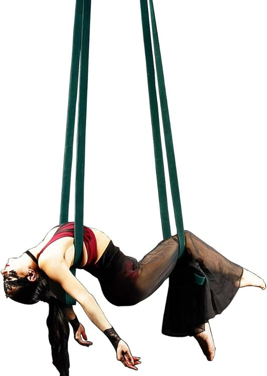 9ft 2.75m Aerial Straps Ropes Yoga Aerial Acrobatics Body Aerial Loop Trapeze Circus Apparatuses Equipment Three-Layer Straps 1 pairs