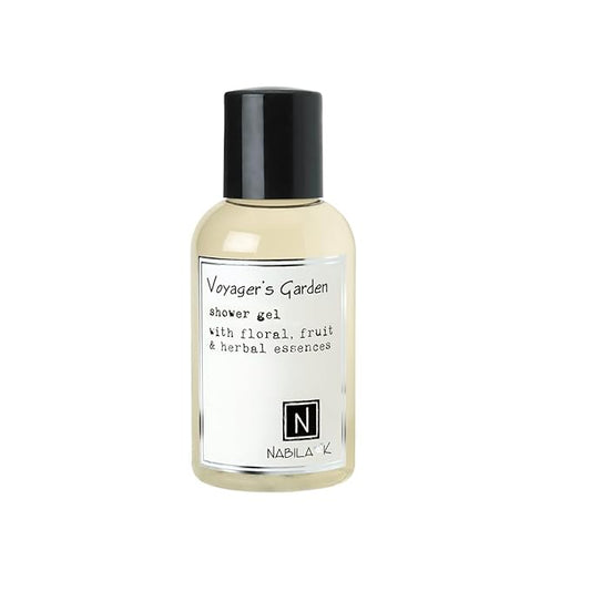 Nabila K Voyager’s Garden Shower Gel, Travel Size Refreshing Body Wash with Fruits, Flowers & Herbs, 2 oz - Naturally Derived, Sulfate-Free, Paraben-Free - Made in the USA