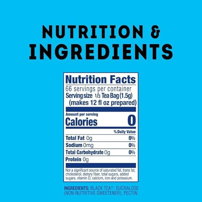 Lipton Southern Sweet Iced Tea Bags, Family Size Zero Calories, 132 Total Bags (22ct - Pack of 6)