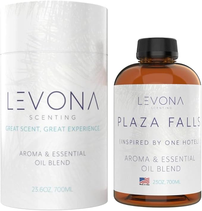 Levona Scent Essential Oil - Fresh Aroma for Home, Office, Hotel & Spa, Perfect in Humidifiers and Diffusers, Luxury Fragrance, with Cucumber Water, Orange, Melon Notes - 700ml/ 23 fl oz, Plaza Falls