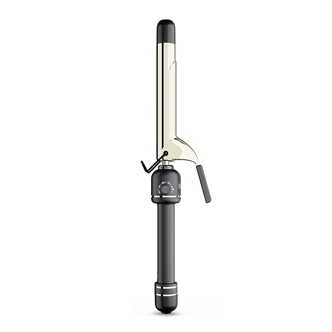 HOT TOOLS 24K Gold Professional 1" Extended Barrel Curling Iron with Clamp for Bouncy Curls - 24K Gold Technology for Long-Lasting Results & Longer Barrel for Easy Styling