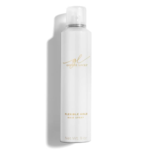 Goldie Locks Flexible Hold Hairspray - Lightweight, All-Day Hold & Brushable Finish - Humidity Resistant - Safe for Extensions & Color-Treated Hair - Protein-Free - 9 oz