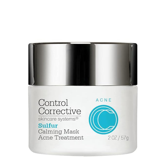 CONTROL CORRECTIVE Sulfur Calming Mask – 10% Sulfur Clay Treatment for Blemish-Prone Skin, Soothing Aloe & Clay Formula, 2 oz