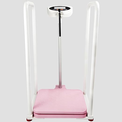 Assist The Elderly in Measuring Weight gain While Standing, with an Electronic Scale with armrests, Suitable for use in clinics, Hospitals, Schools, Nursing Homes (Pink)