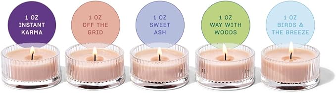 Snif G.O.A.T. Votive Candle Set, 5 Premium Scented Candles, 100% Cotton Fiber Wicks, Soy Wax Blend, Non-Toxic, Vegan