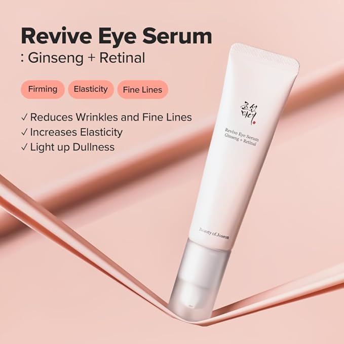 Beauty of Joseon Revive Eye Serum with Retinal Niacinamide Correction for Puffy Eye Bags Fine Lines Dark Circles Wrinkles, Korean Skin Care 30ml, 1 fl.oz